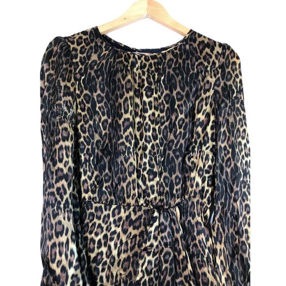 The Kooples Leopard Dress Silk Long Sleeve Mini L - Picture 7 of 14